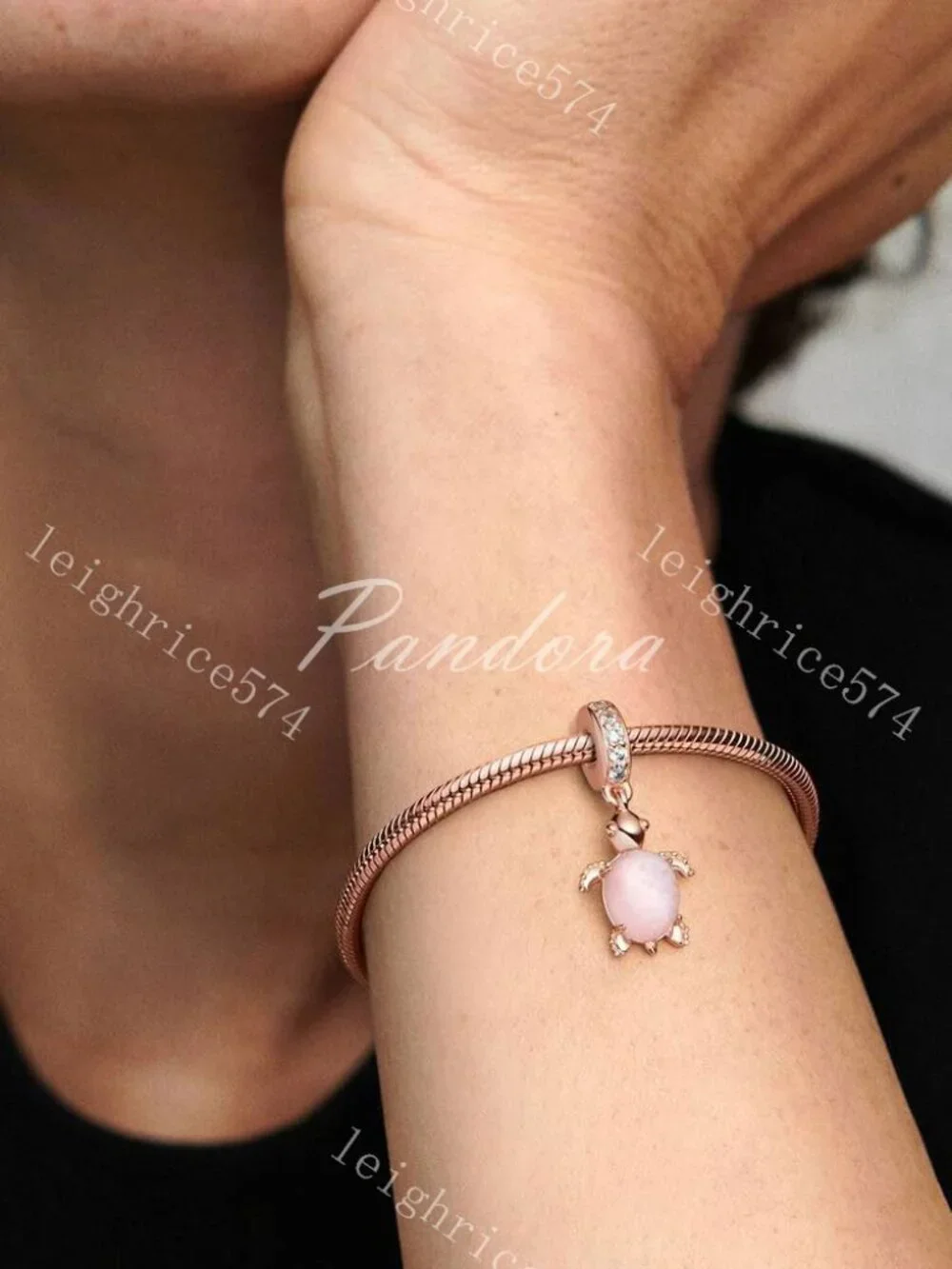 Pandora Murano Glass Pink Sea Turtle Dangle Charm